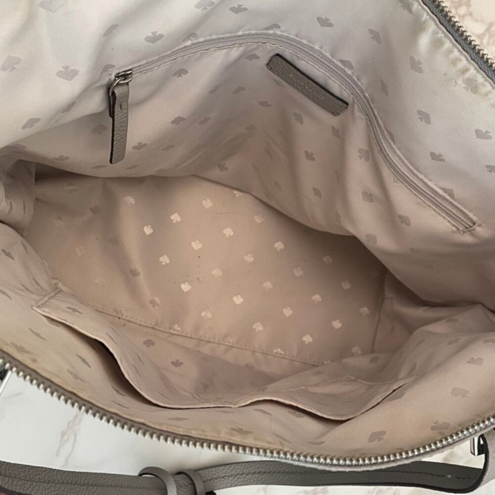 Kate Spade Large Tote Gray Pebbled Leather GUC - Picture 6 of 9